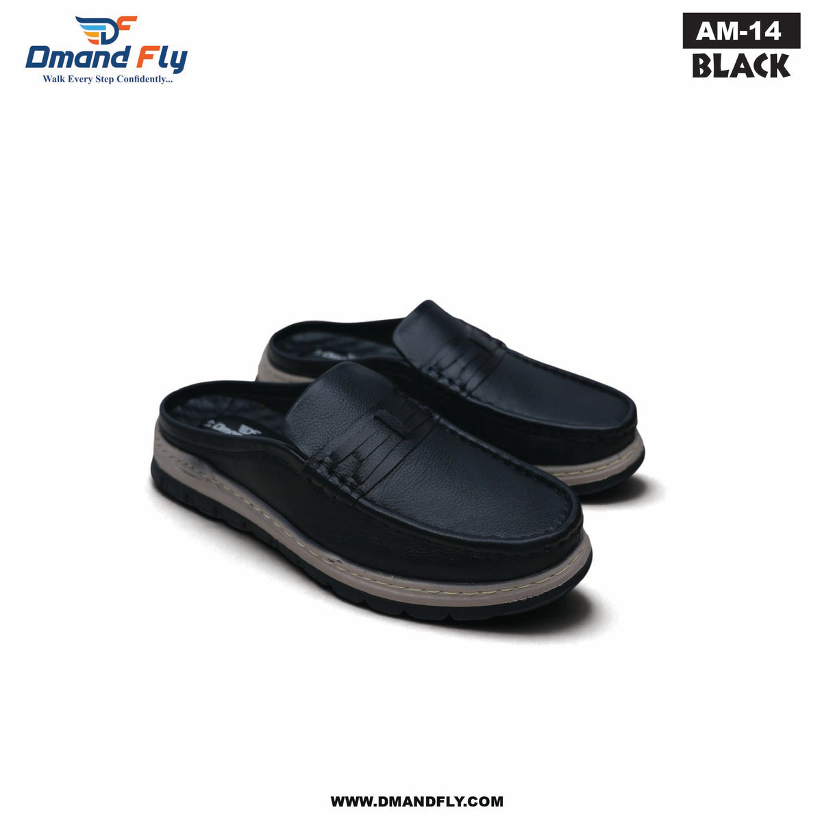 AM-14 Original Leather Hafl Shoe (Black)