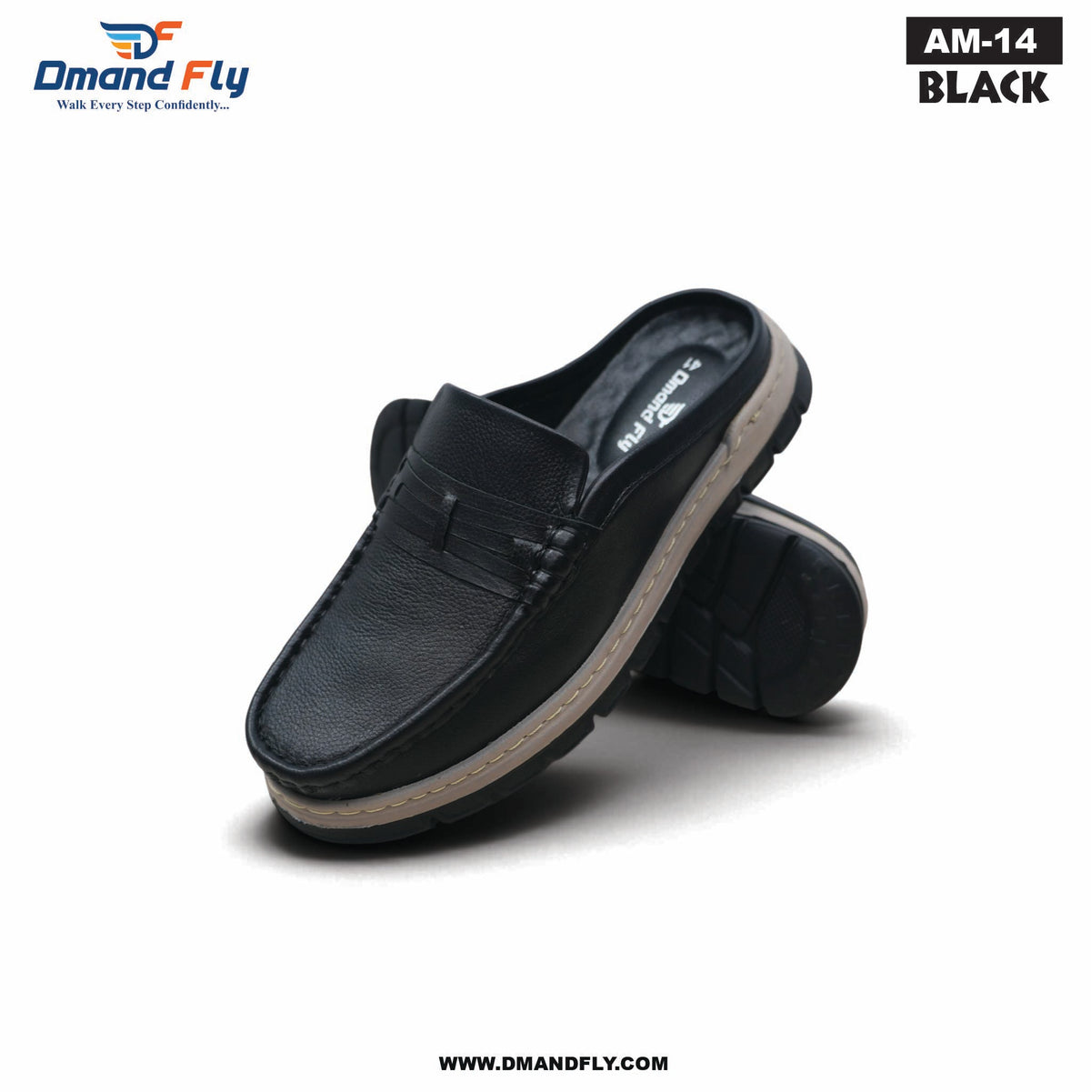 AM-14 Original Leather Hafl Shoe (Black)