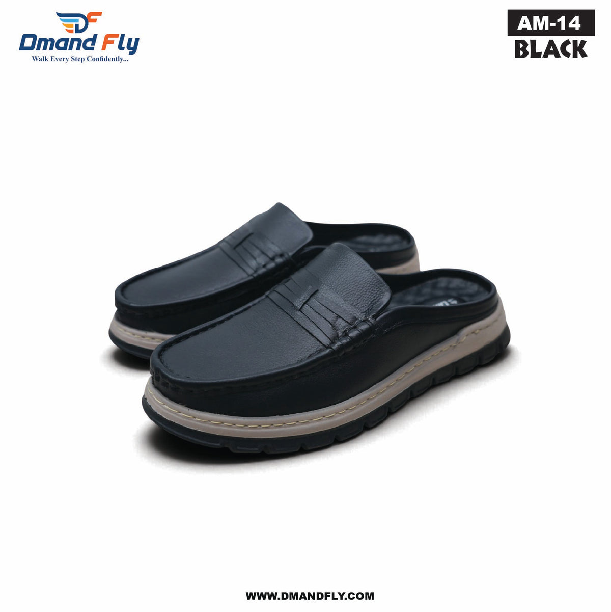 AM-14 Original Leather Hafl Shoe (Black)
