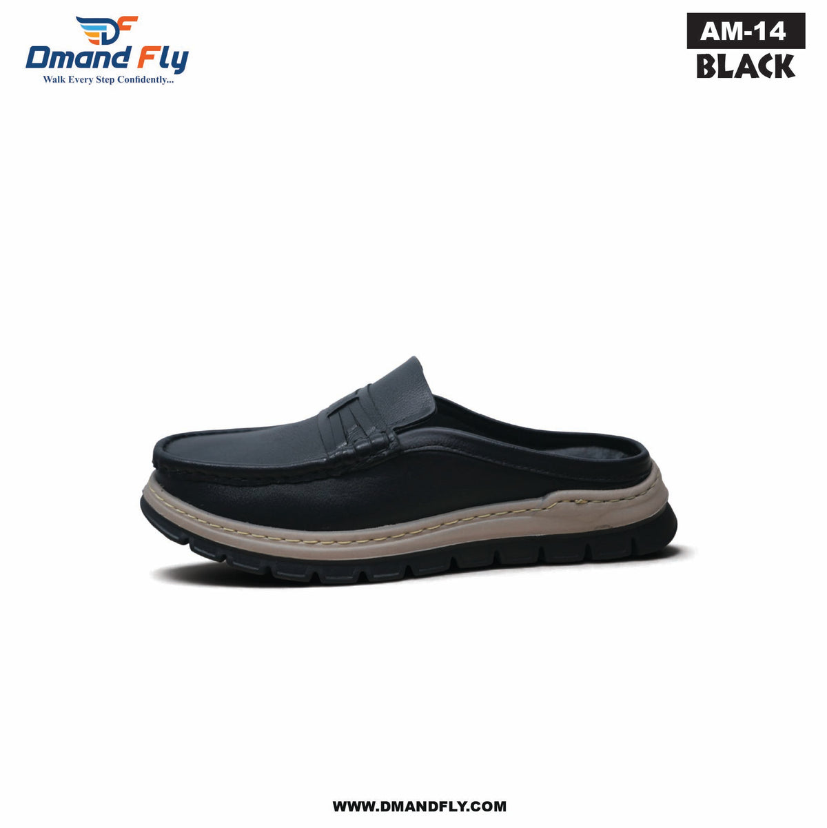 AM-14 Original Leather Hafl Shoe (Black)