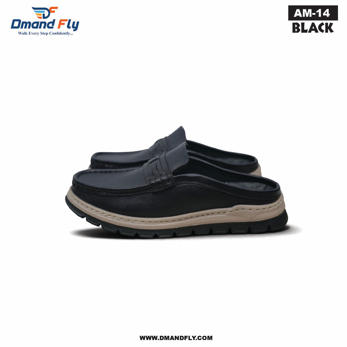AM-14 Original Leather Hafl Shoe (Black)